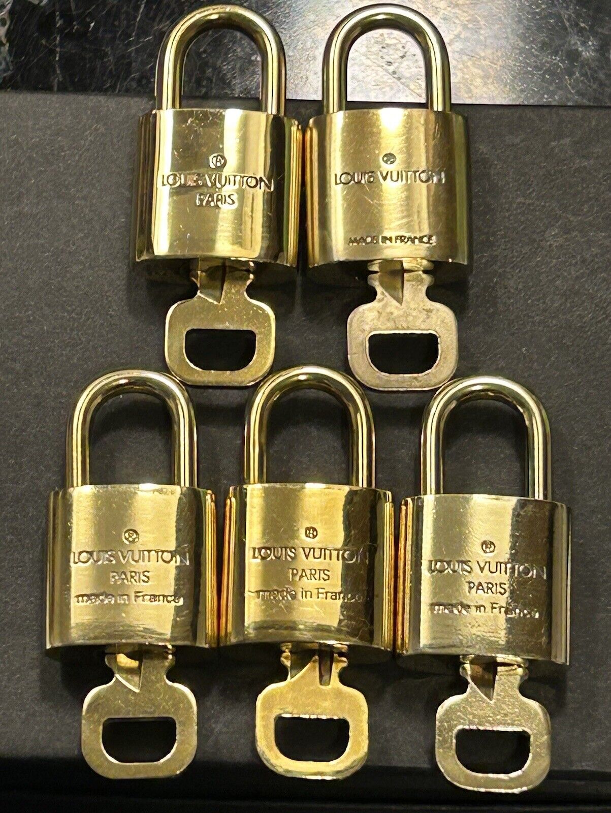 Genuine LOUIS VUITTON Shiney Padlock with Matching Key (LV Lock Number Varies)