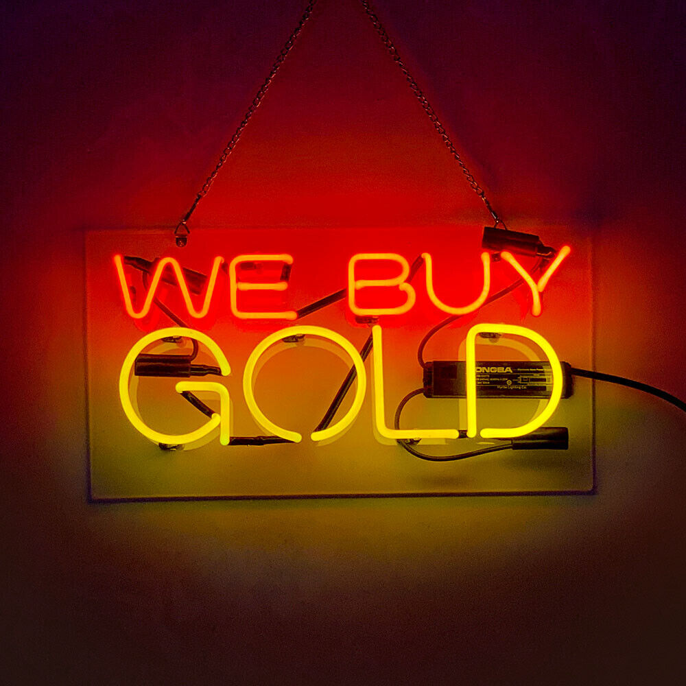 We Buy Gold Neon Sign Light Store Wall Hanging Handcraft Visual Artwork 17