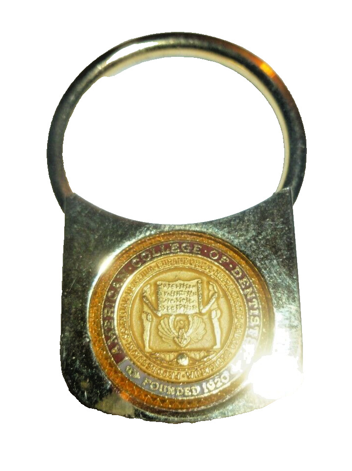 Vintage American College of Dentists founded 1920 Keychain Lock Gold Tone