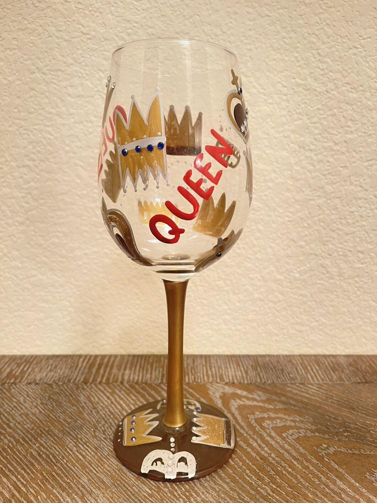 Lolita Queen Theme Hand Painted Wine Glass with Recipe on Bottom alcohol Girl