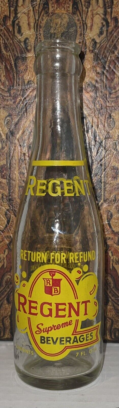 Vintage Regent Supreme Beverages Glass Bottle 7oz Pittsburgh Pa