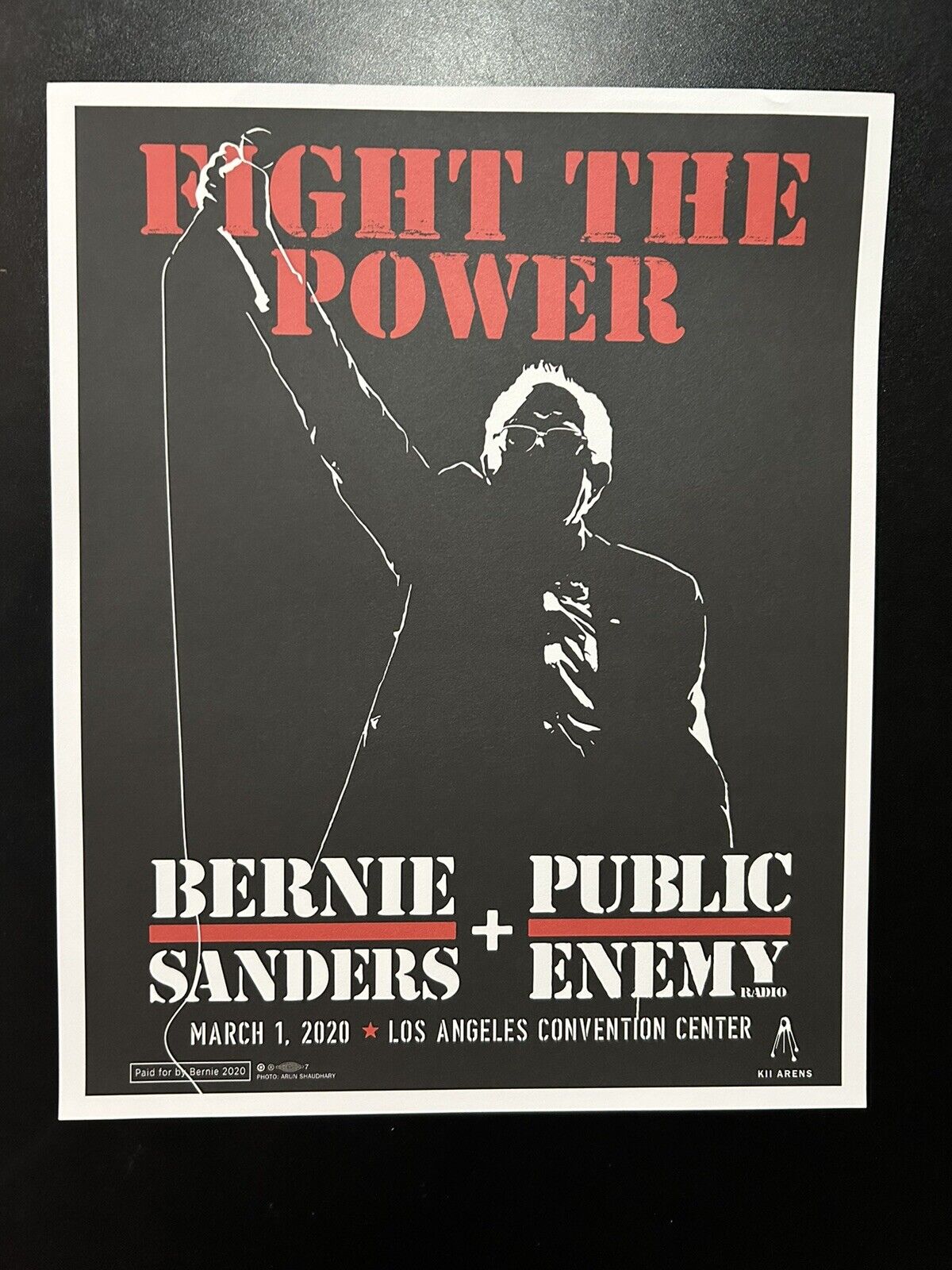 Bernie Sanders x Public Enemy 2020 LA Campaign Fight The Power Poster BRAND NEW