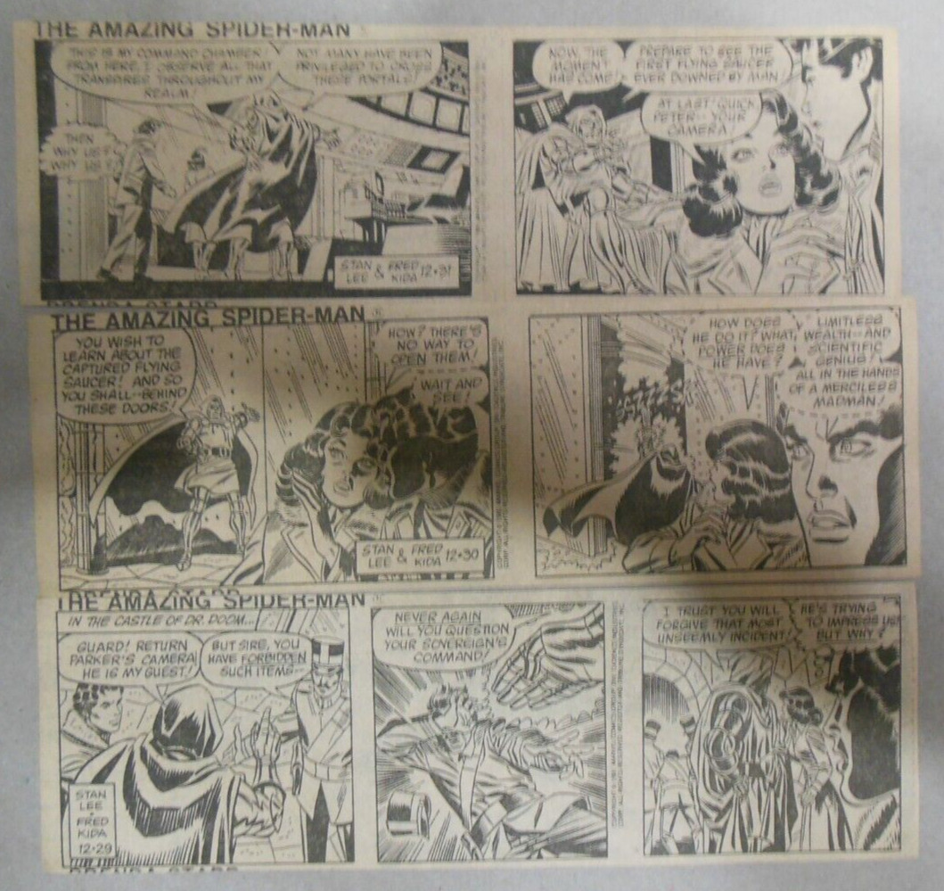 (312) Amazing Spiderman Dailies Stan Lee & Fred Kida 1981 Size: 2.5 x 7 inch