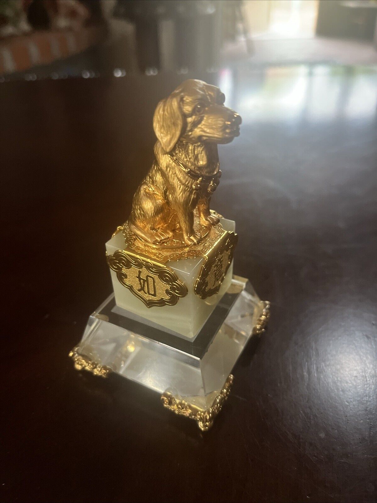 Golden Year Of The Dog Chinese Zodiac Figurine In Box Golden Retriever