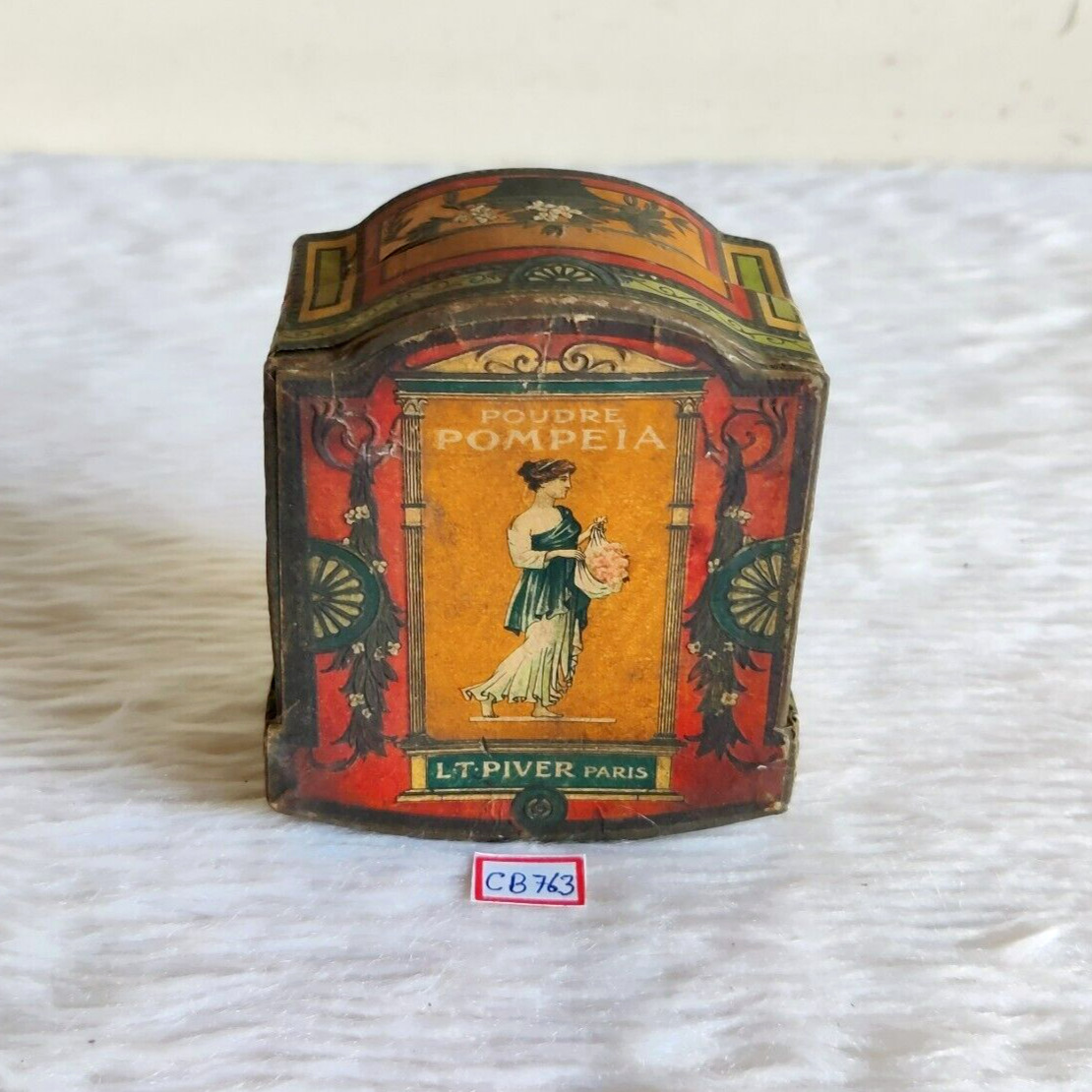 1930 Vintage LT Piver Pompeia Perfume Advertising Cardboard Box Paris Rare CB763