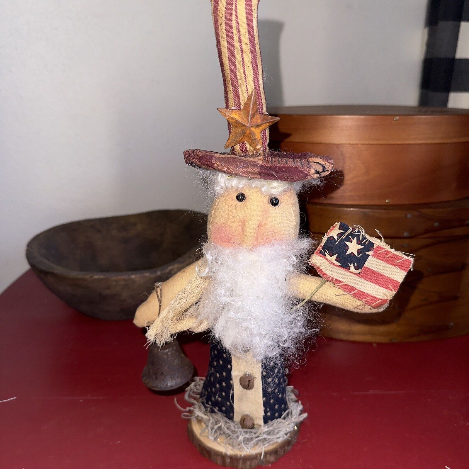 Primitive UNCLE SAM patriotic  Doll Americana Hand Made By Me