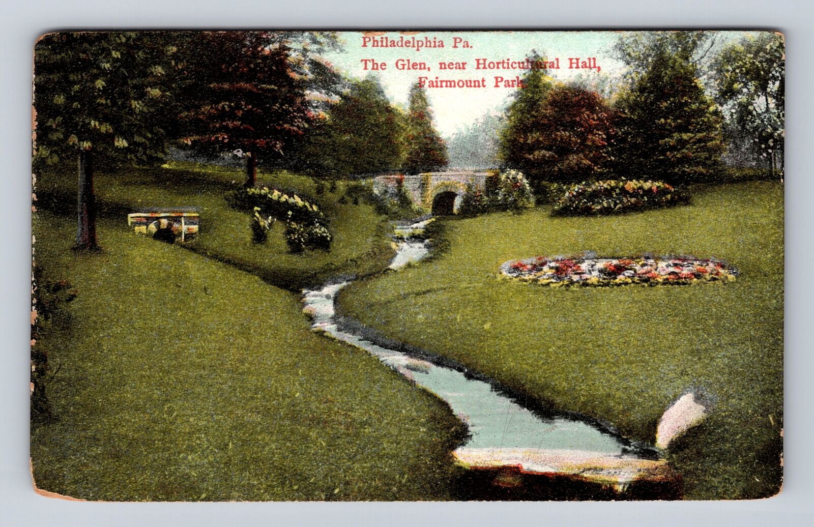 Philadelphia PA-Pennsylvania, Fairmount Park, the Glen, Vintage c1909 Postcard