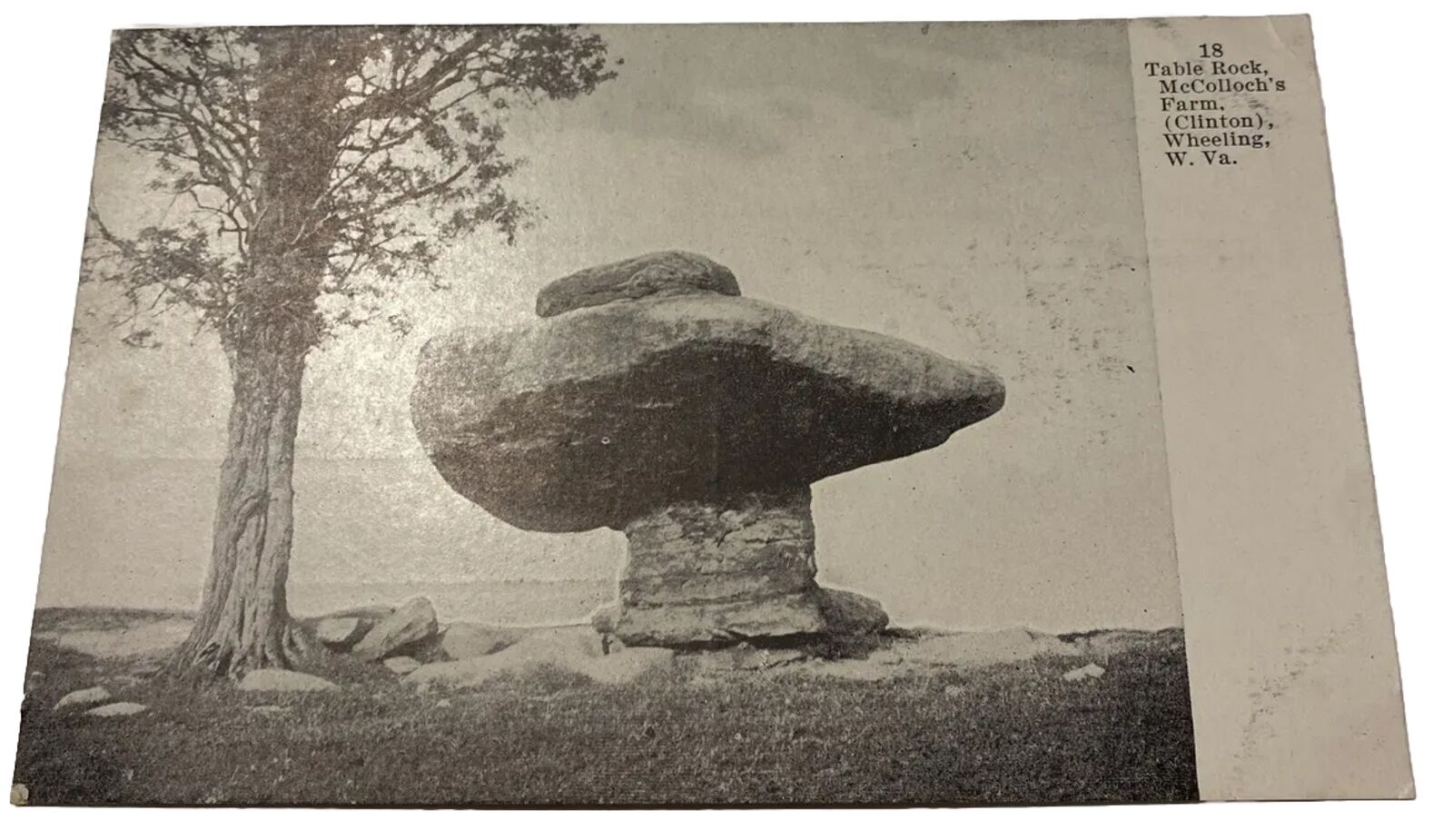 Postcard W Virginia Table Rock Wheeling (Clinton) McCulloch\'s Farm Ohio Cty 1902