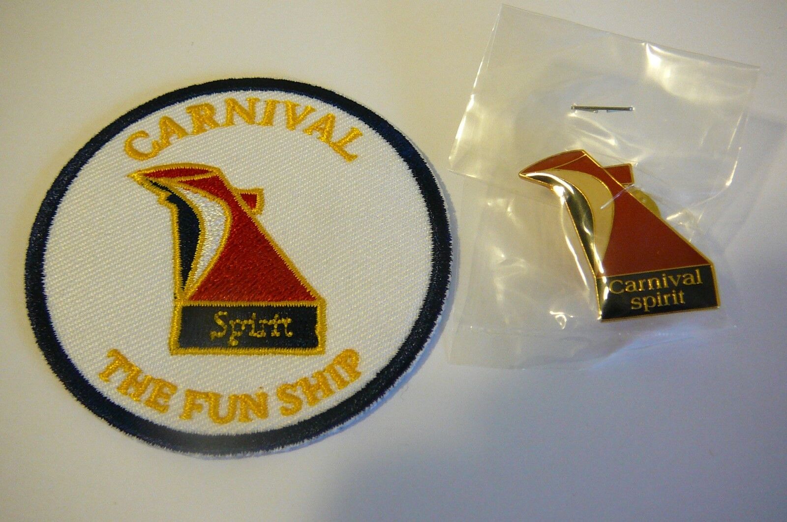 CARNIVAL CRUISE LINES SPIRIT past guest funnel PIN AND IRON ON PATCH