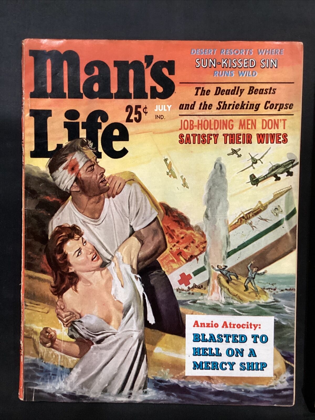 1959 Man’s Life Mens Magazine Staisfy Their Wives, Mercy Ship, Sin Cover