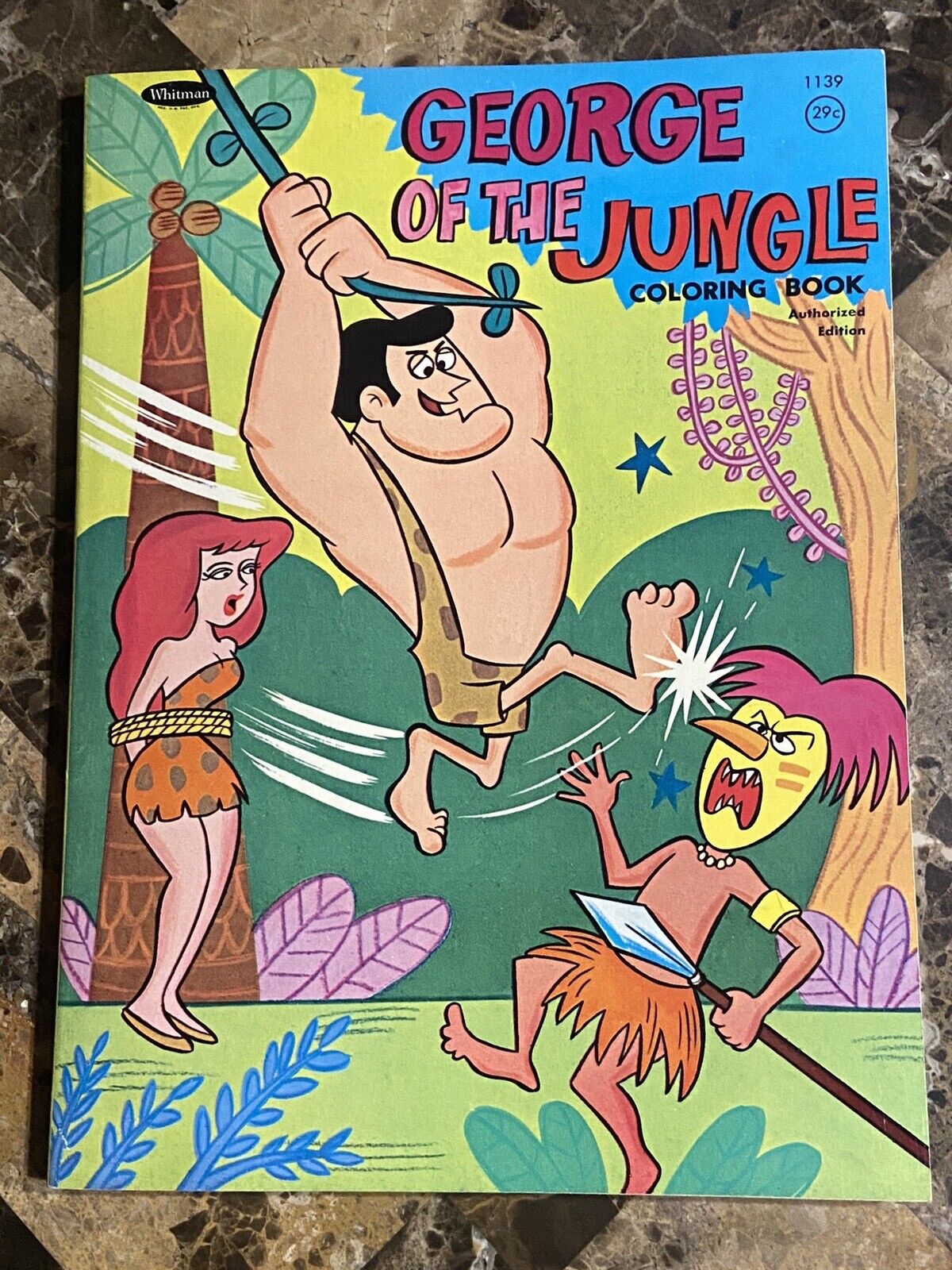 ORIGINAL 1969 WHITMAN GEORGE OF THE JUNGLE COLORING BOOK UNUSED MINTY
