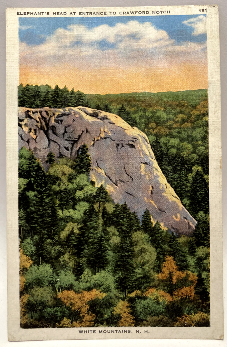 Elephant\'s Head At Entrance to Crawford Notch, White Mountains NH Postcard