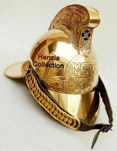 NSW FB Wearable Fireman Victorian Helmet Brass Nautical Collectible Fire Fighter