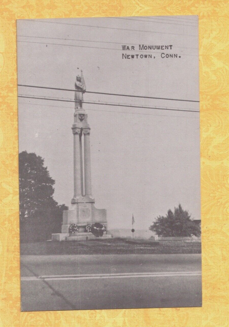 CT Newtown 1908-59 vintage postcard WAR MEMORIAL Connecticut
