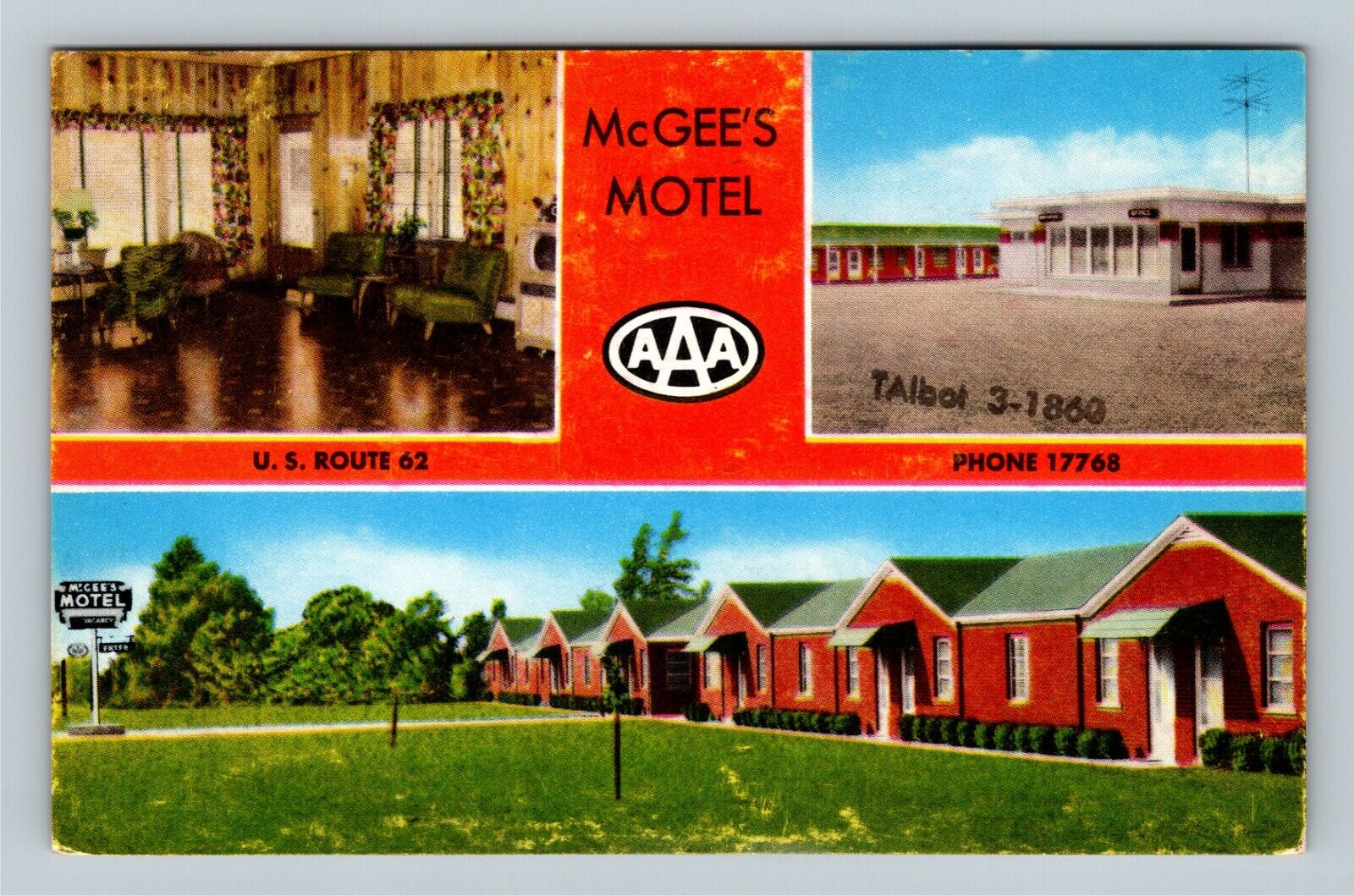 Alliance OH, McGee\'s Motel, Street View, Antique, Ohio Vintage Souvenir Postcard