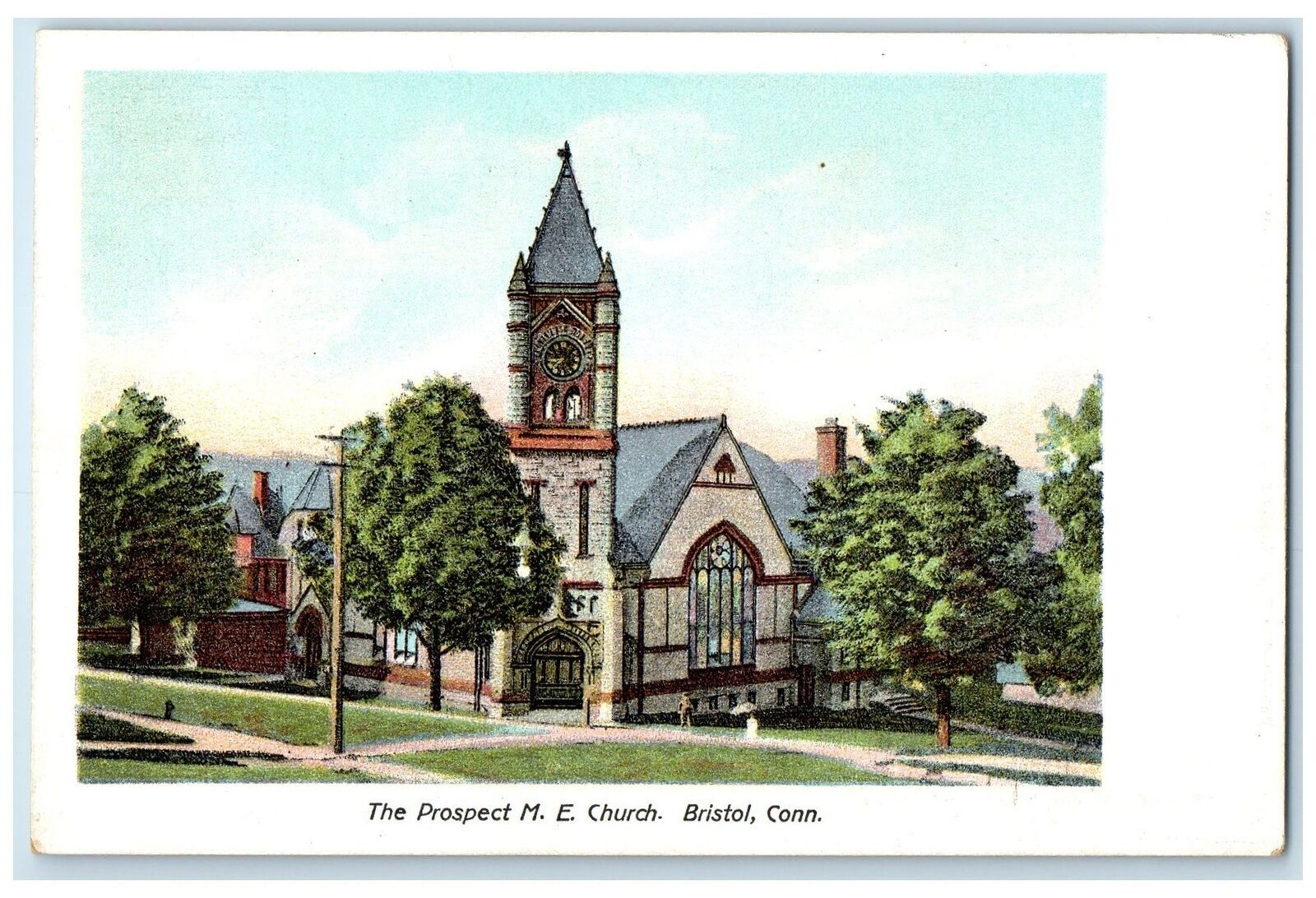c1905s The Prospect Methodist Episcopal Exterior Bristol Connecticut CT Postcard
