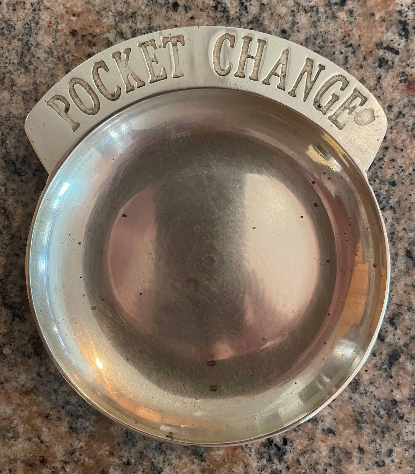 Vintage Solid Brass Pocket Change Dish Valet Coin Tray Holder  