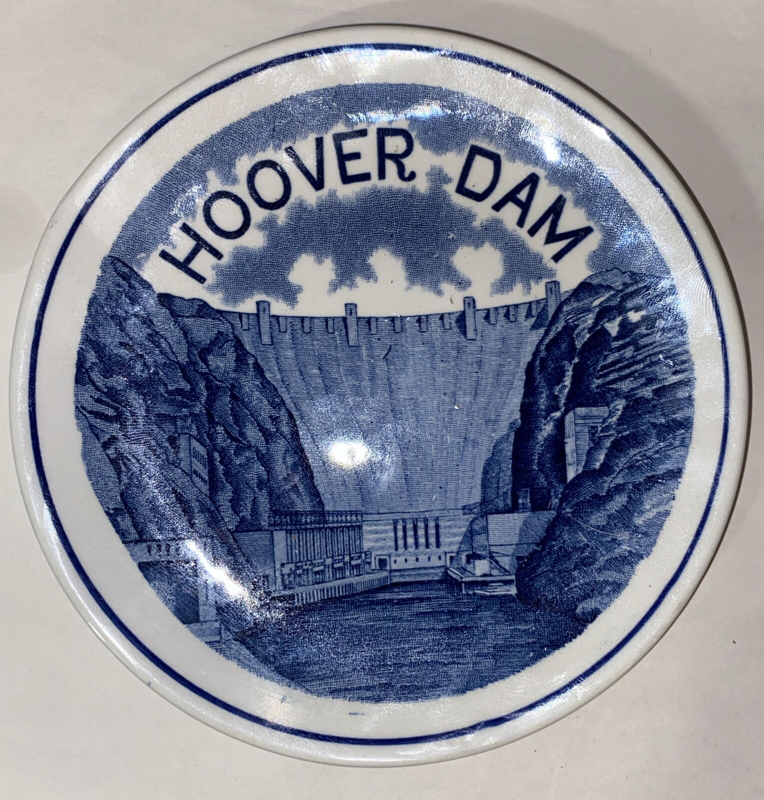 Hoover Dam Plate 6” Fine Stafforshire Ware Enco National 
