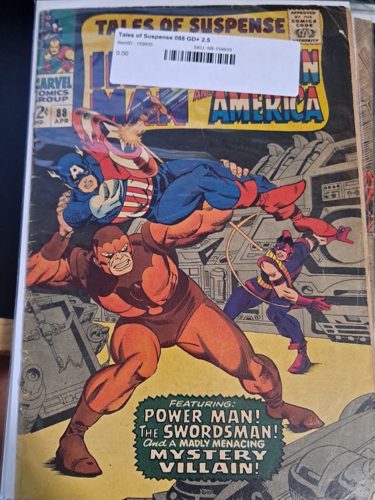 Tales of Suspense #88 Vg 2.5 (1967) Power man,  Swordsman, Silver Age/Kirby