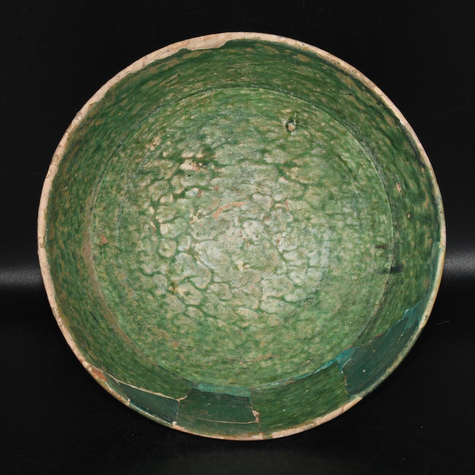Ancient Middle Eastern Islamic Large Ceramic Glazed Earthenware Bowl 8th Century