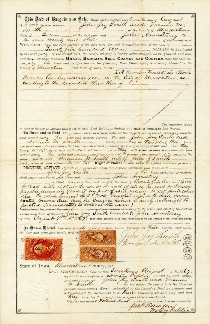 Deed of Bargain and Sale - Stamps