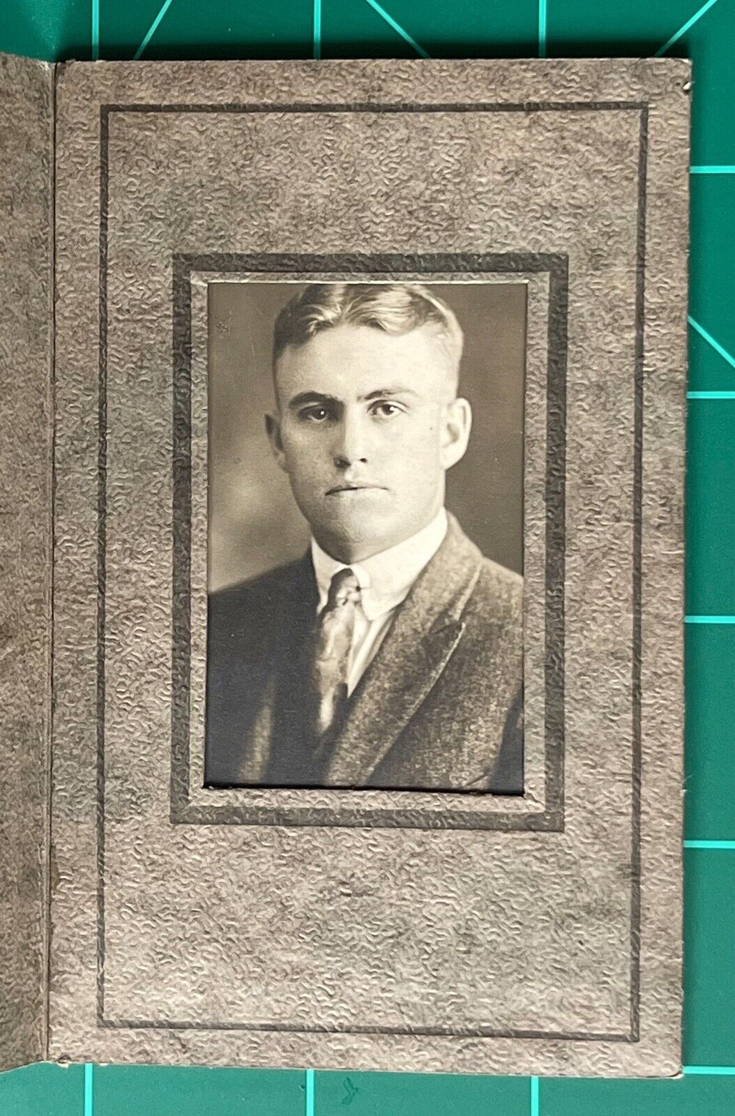 Antique/vintage Photo in Folder Handsome Man IDENTIFIED