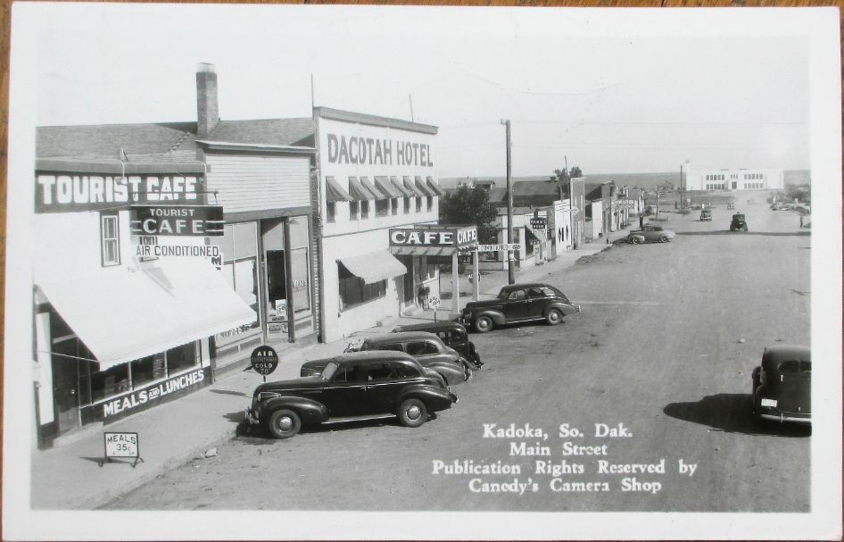 Kadoka, SD 1946 Realphoto Postcard: Main Street / Downtown - South Dakota RPPC