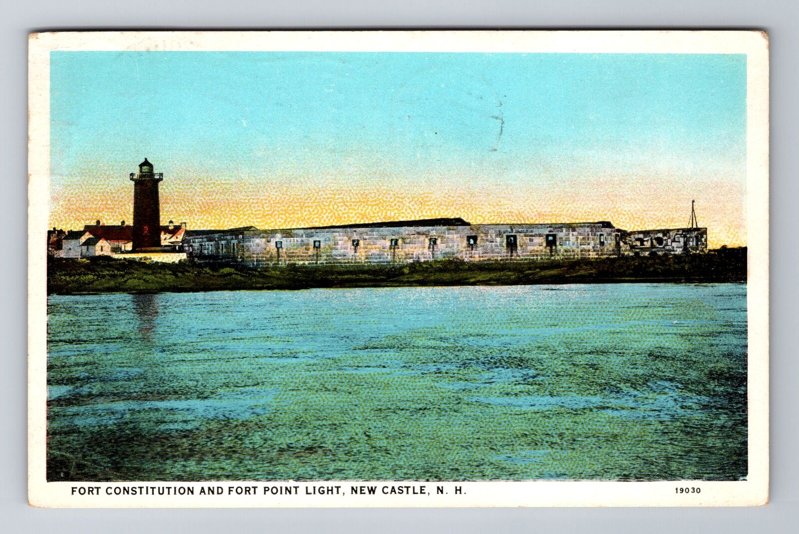 New Castle NH-New Hampshire, Ft Constitution, Light House c1927 Vintage Postcard