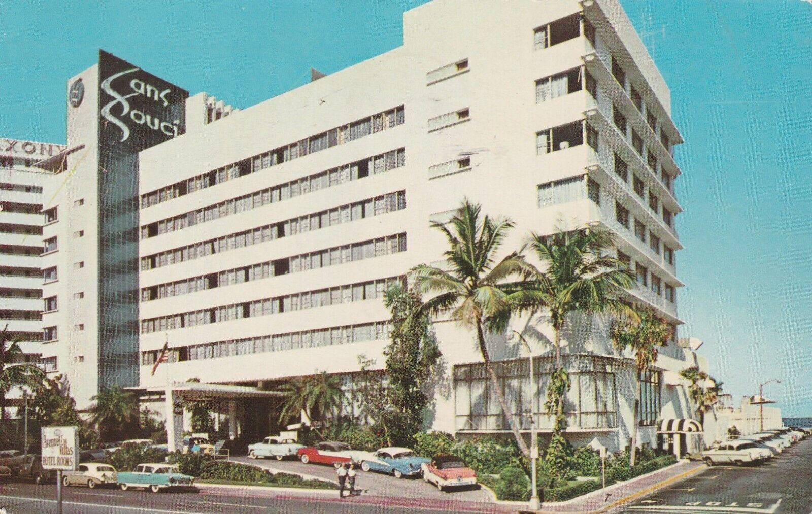 Miami Beach Florida Unusual View of the Sans Souci Hotel