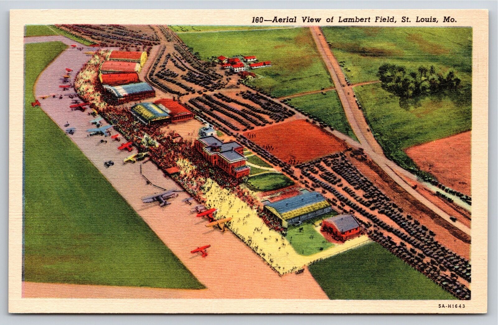 Transportation~Air View Lambert Field St Louis Missouri~Vintage Postcard