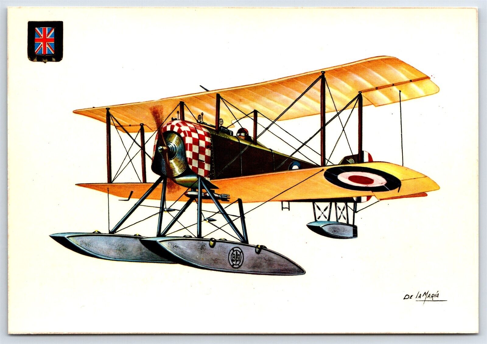 History of Aviation Spanish Art Postcard Sopwith Blackburn Baby WW1 UK FI.43