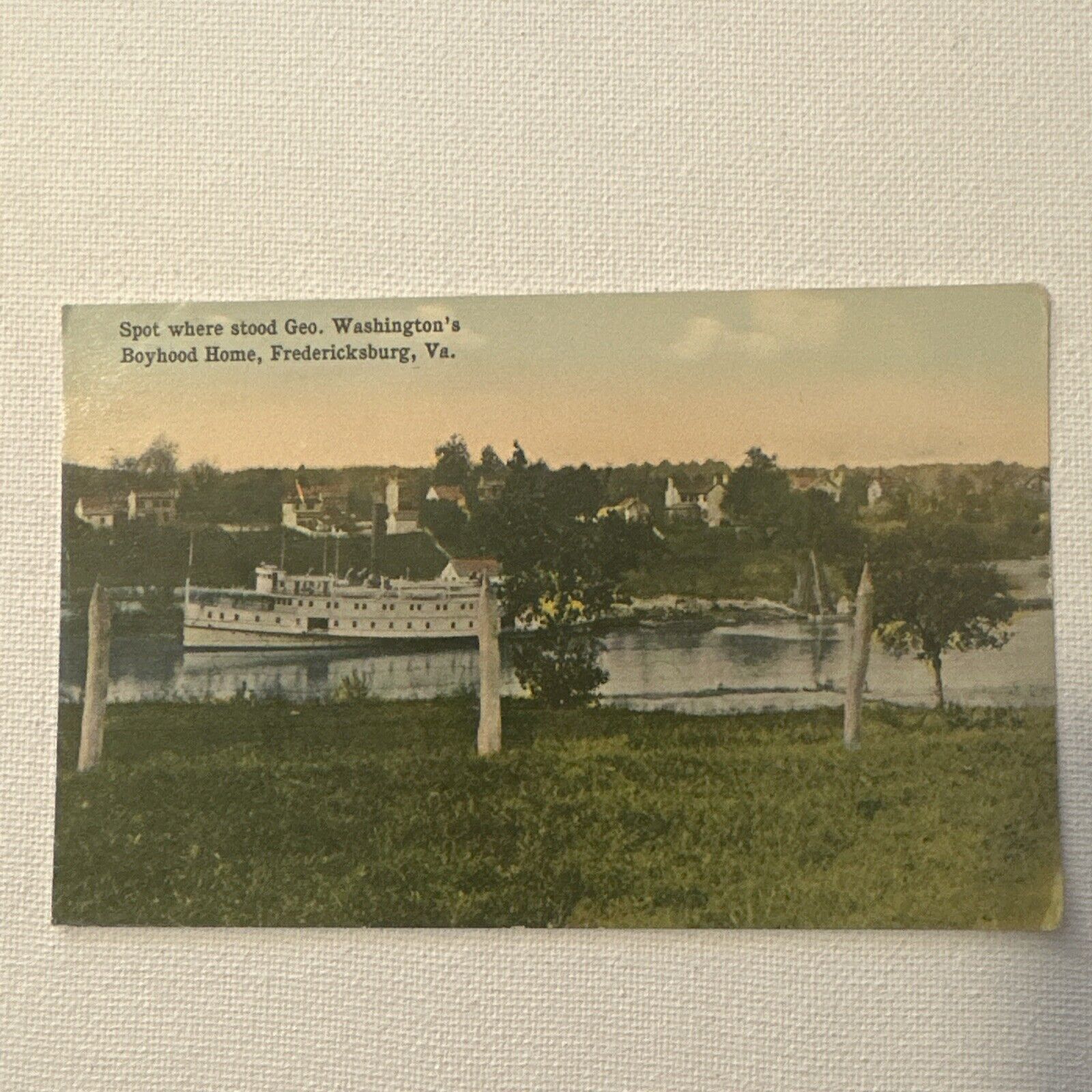 Early American Postcard George Washington\'s Boyhood Home Spot Fredericksburg VA