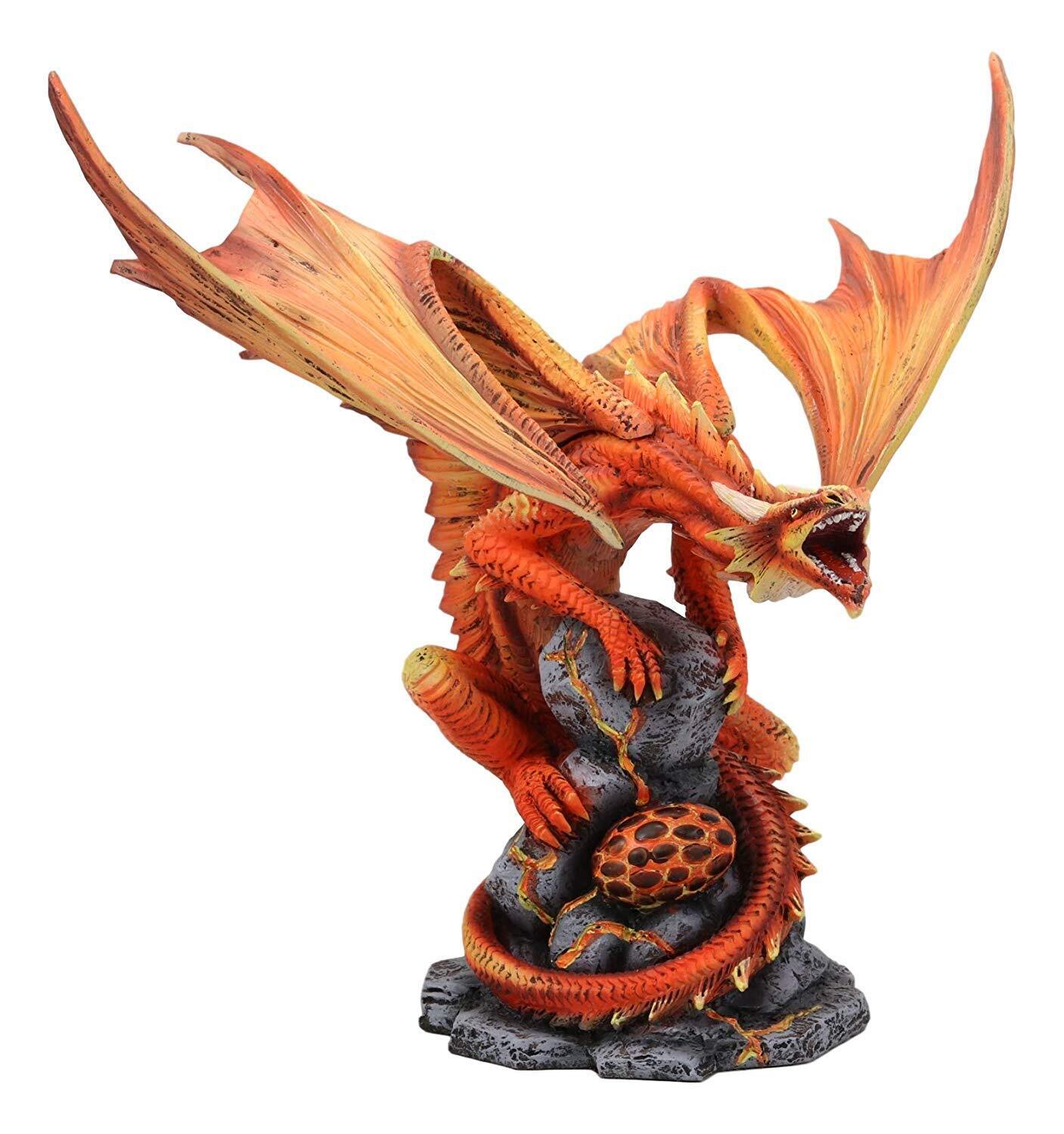 Ebros Gift Phoenix Fire Dragon & Egg Hatchling Statue 10\