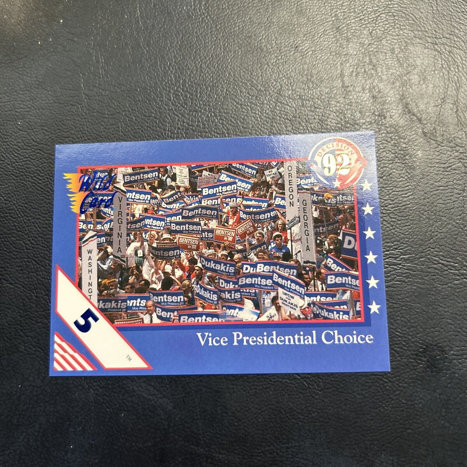 Jb2 Wild Card Decision, 1992 92 #28 republican Signs Vp Choice 5 Stripe