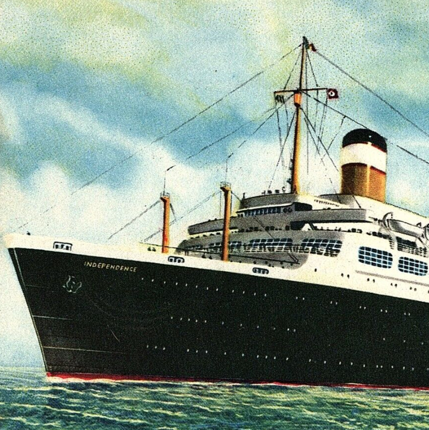 c.1951 SS Independence Constitution Postcard American Export Lines Ship Liner