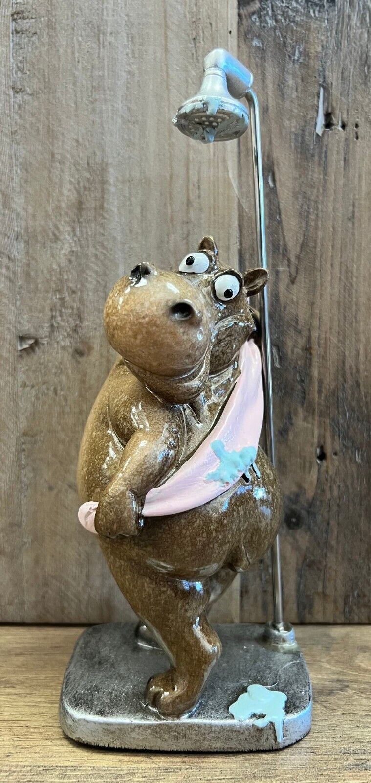 Hippo Showering Resin Figurine 9\