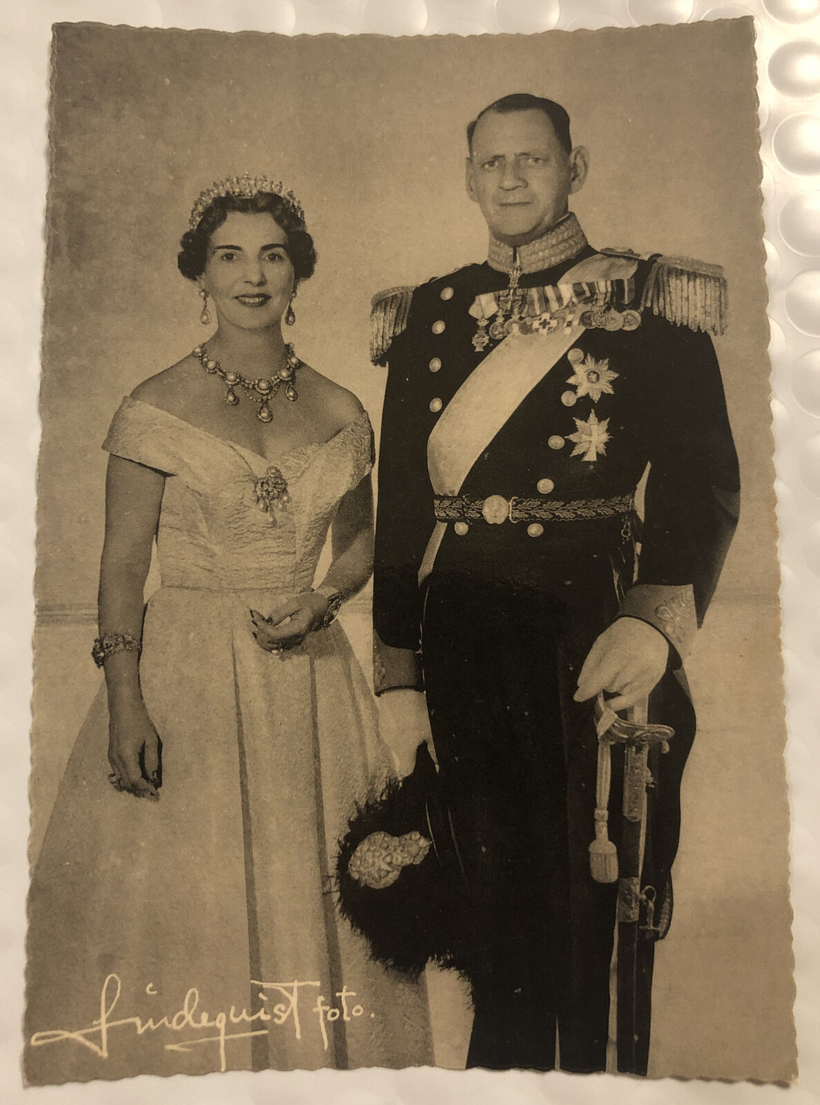 Vintage RPPC 1935 Postcard Unposted - King Frederik IX & Queen Ingrid Wedding