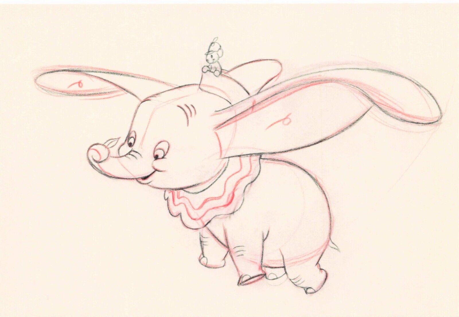 Disney Postcard Dumbo 1941 Cleanup Animation Drawing by Don Towsley
