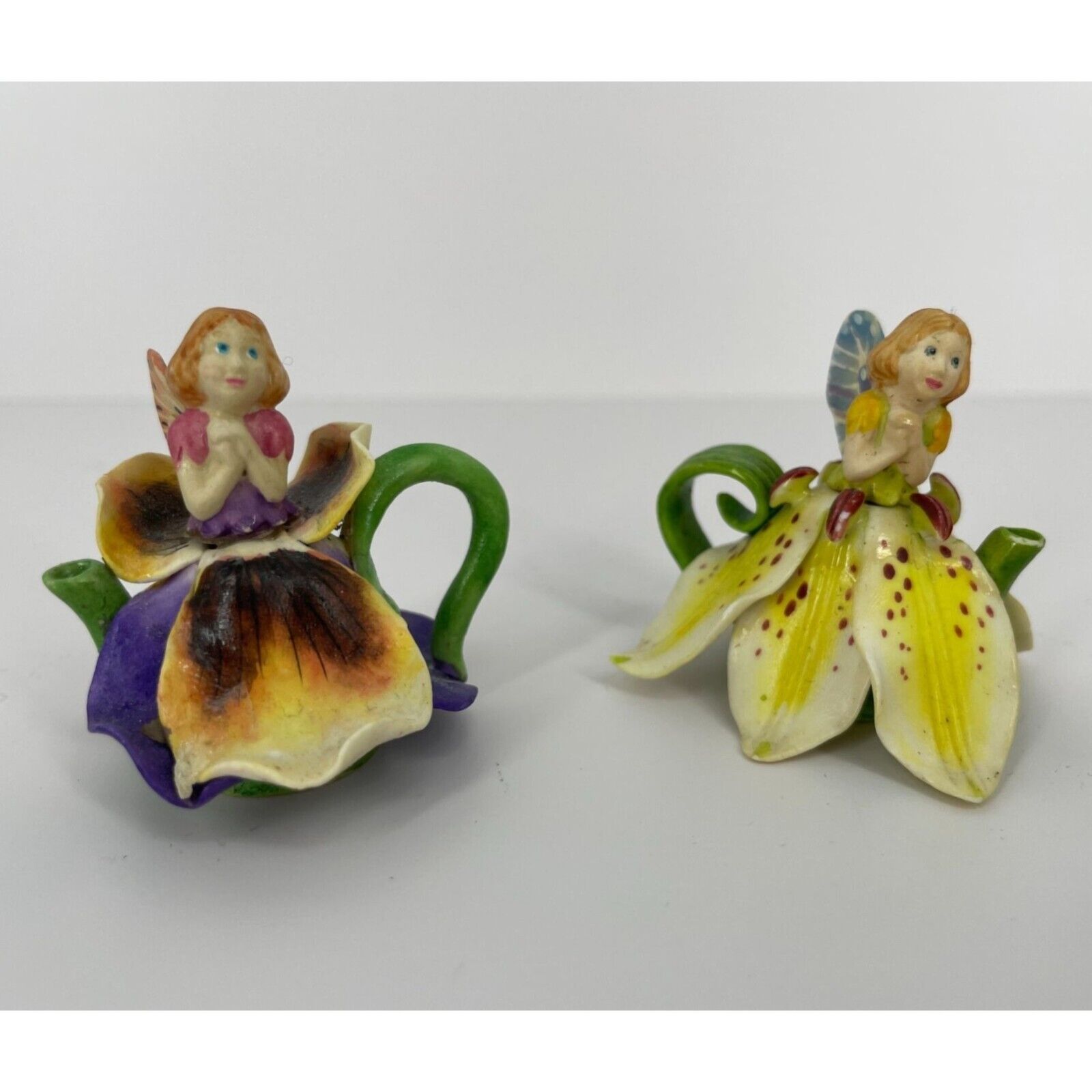 Fairy Flower Miniature Figurines Ceramic Delicate Dainty Beautifully Detailed 2