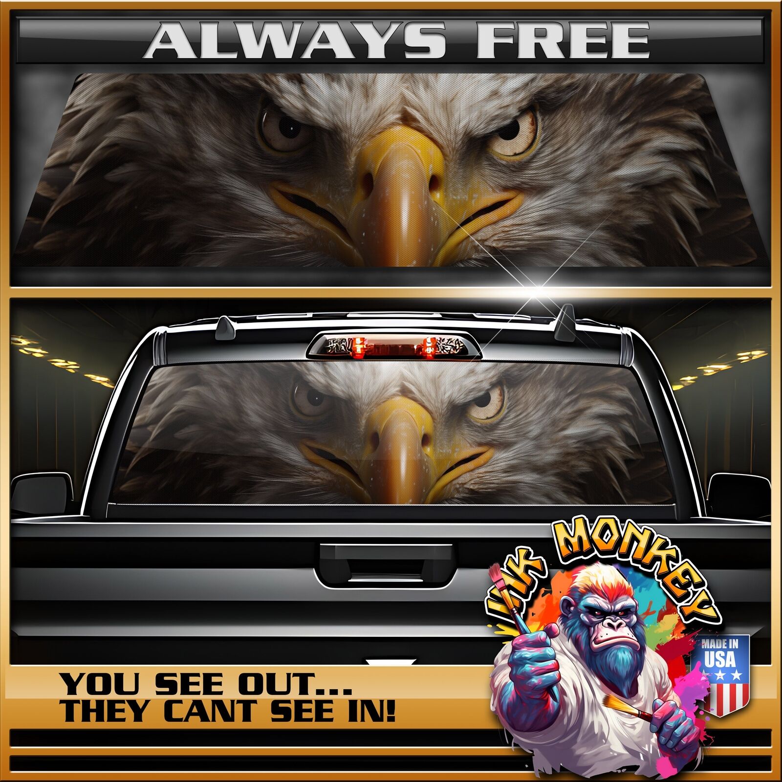 Always Free - Truck Back Window Graphics - Customizable