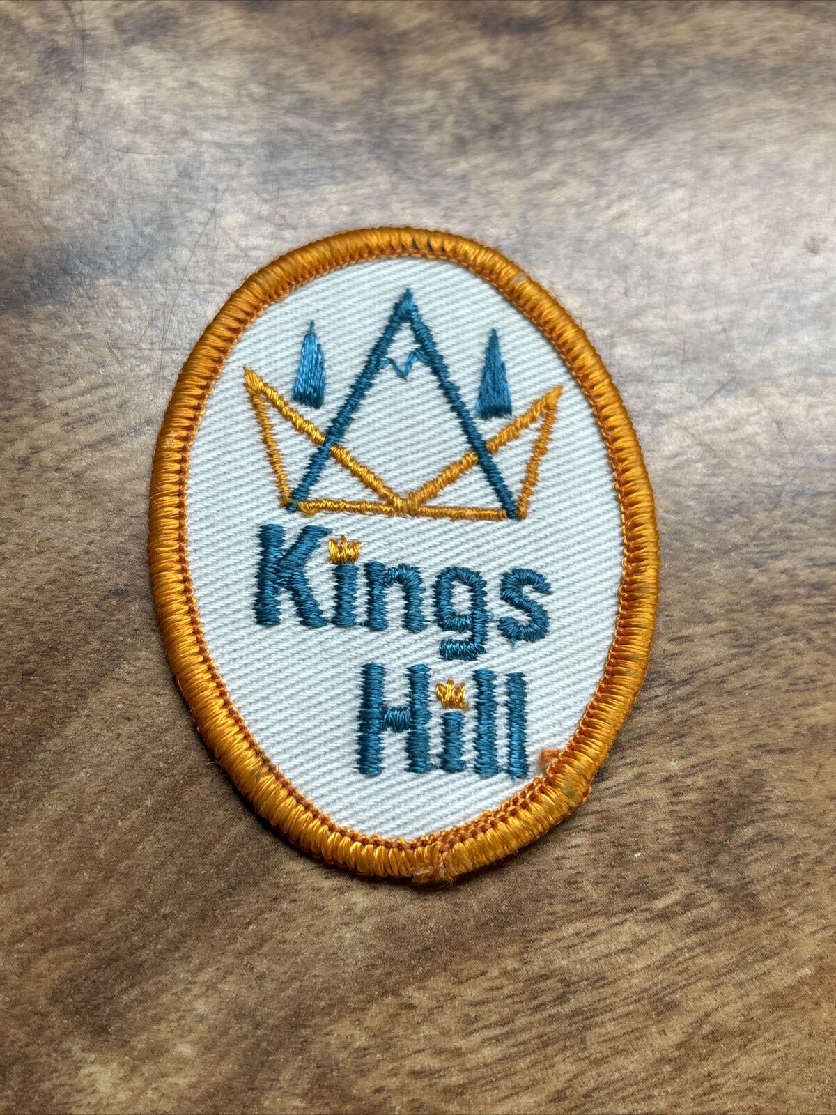 King’s Hill Patch Logo Sew On 3” Rare Lost Ski 60s 70s Vtg Showdown MT  Montana
