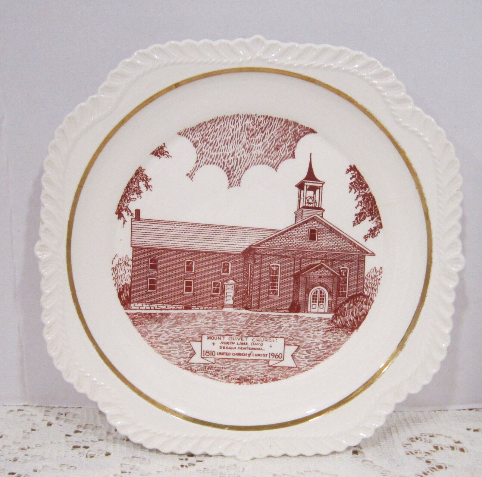 Vint Mount Olivet United Church of Christ-North Lima Ohio 1810-1960 sesqui Plate