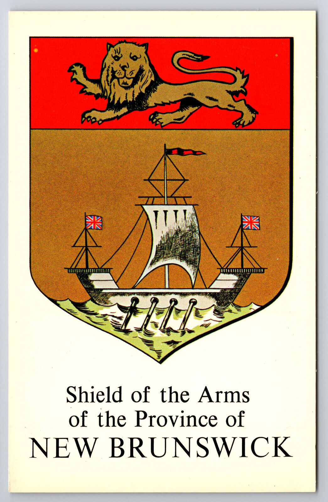 Vintage Canada Postcard Shield of Arms Province of New Brunswick