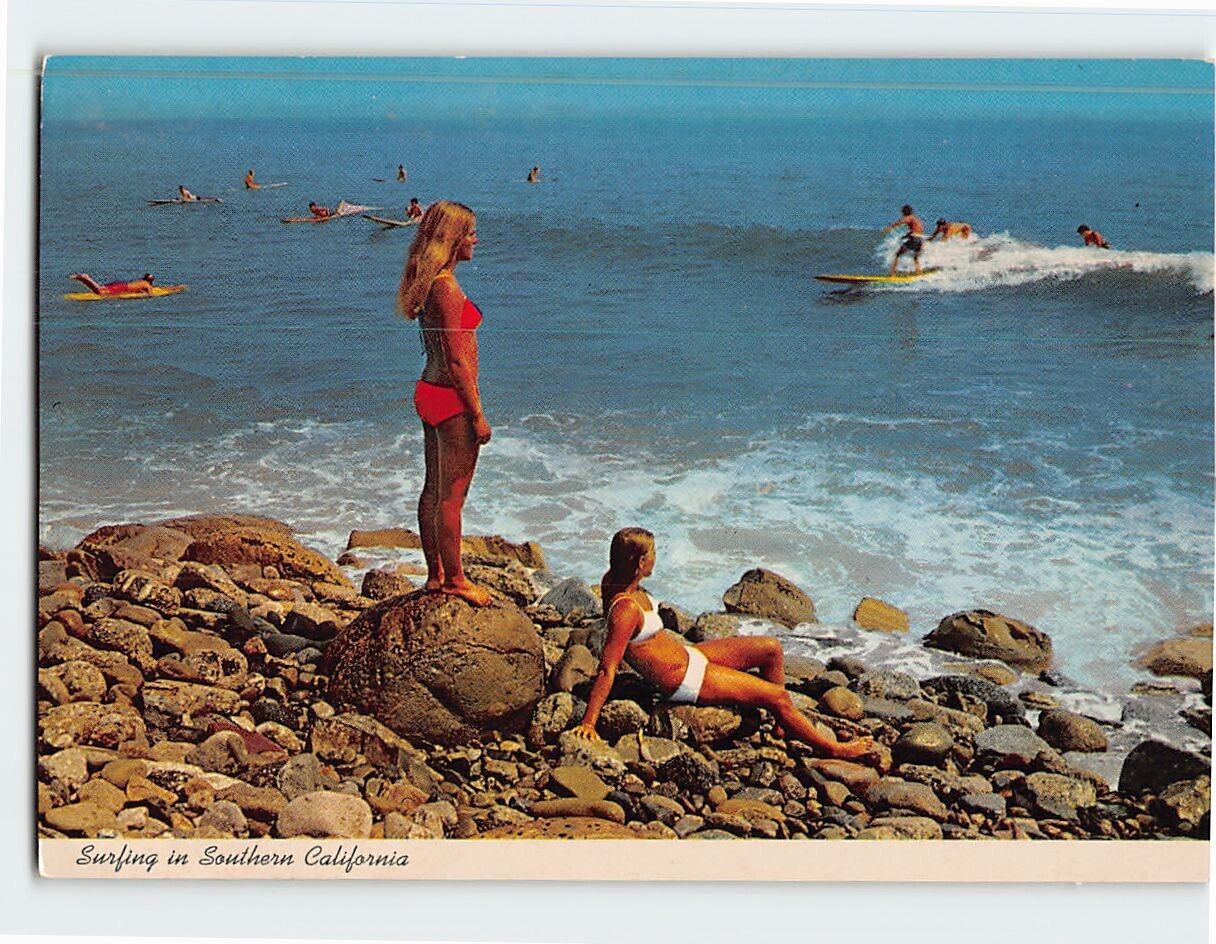 Postcard Surfing in Southern California Malibu California USA