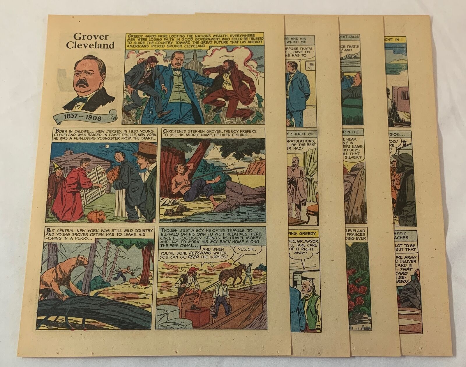 1957 eight page cartoon story ~ GROVER CLEVELAND