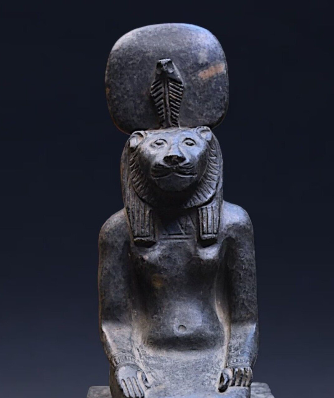 RARE ANTIQUE MASTERPIECE Of The Seated Sekhmet Statue Ancient Goddess Of War BC