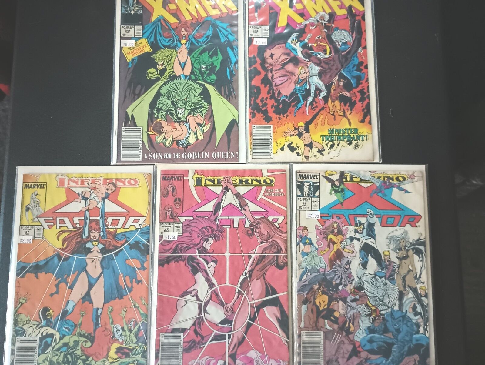Inferno Saga X-Men 241,243 X-Factor 37-39 Goblin Queen+Mr.Sinister Marvel Comics