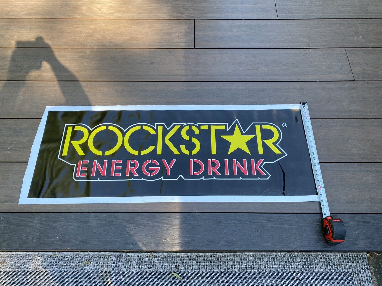 Rockstar Energy Garage Plastic Banner Bar Mancave Game Room 18”x48” New BMX FMX