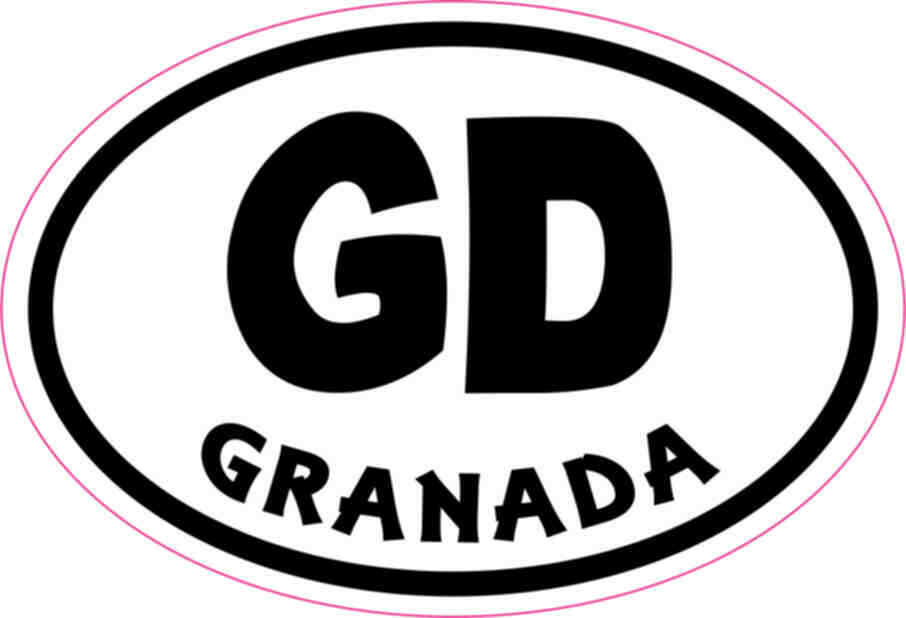 3X2 Oval GD Granada Sticker Vinyl Travel Cup Decals Sticker Bumper Window Decal