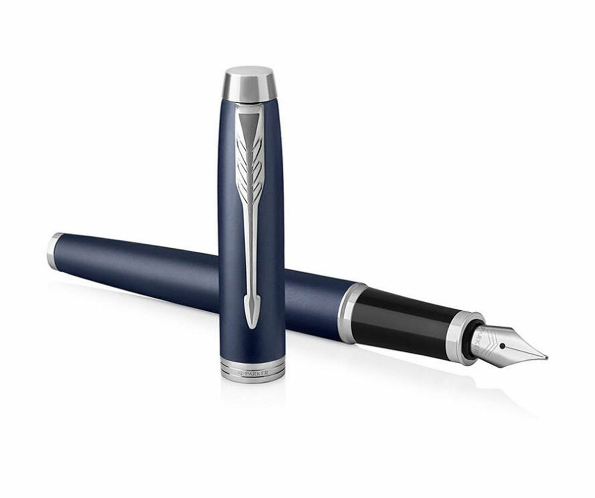 High Quality Blue/White Clip Parker IM Series 0.5mm Fine (F) Nib Fountain Pen